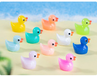 Minuscule jaune résine canard Figurines Mini jouet plantes en pot décorations pour jardin Micro paysage Aquarium maison de poupée