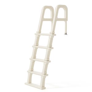 Scaletta per piscina fuori terra e spa, resistente, bianca, regolabile da 47 a 54 pollici, con 3 gradini - Product Image 1