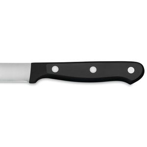 Couteaux à steak de luxe avec lame en acier inoxydable à bord lisse et tranchant et manche riveté noir classique pour la découpe de viande en restauration fine - Product Image 4