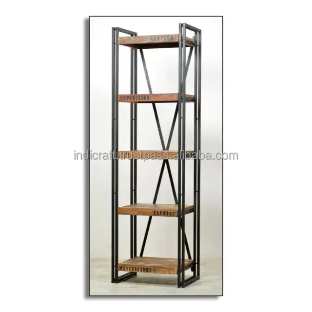Estante de madeira de acácia, estante para livros, madeira sólida, com 5 tier de armazenamento, armário
