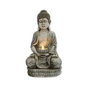 Statua di Buddha Meditante per Giardino e Patio, Decorazione Luminosa, Luci da Giardino a Energia Solare - Product Image 1