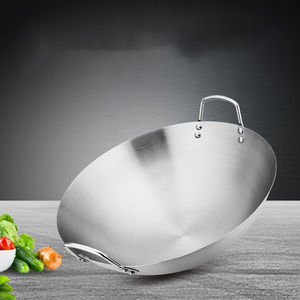 Wok Tradicional Asiático de Calentamiento Rápido, Construcción de Acero Inoxidable, 20L de Gran Capacidad, Mango de Madera, Apto para Lavavajillas - Product Image 4