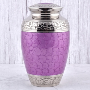Urna Funeraria de Latón con Diseño Floral Rosa y Plateado, Superficie Pulida, para Cenizas Humanas, Recuerdo Funerario y Entierro - Product Image 6
