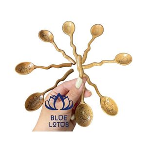 Juego de 7 Cucharas de Madera Sostenible de 5.8 Pulgadas, Mini Cucharas para Miel, Mermelada y Condimentos, Solo Lavar a Mano, Utensilios de Cocina - Product Image 1