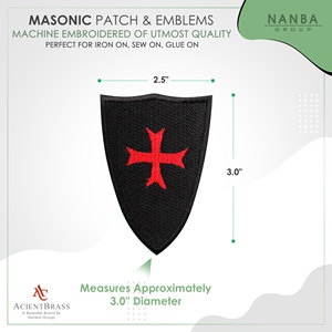 Knight Templar Cross Medieval Coat of Arms Embroidered Patch Hook Backing Superheroes-Gear - Product Image 3