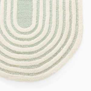 Modern Abstract Irregular Hand <b>Tufted</b> Wool Carpet High Pile 12mm Non-Slip Color Green Area <b>Rug</b> for Home & Commercial Use - Product Image 5