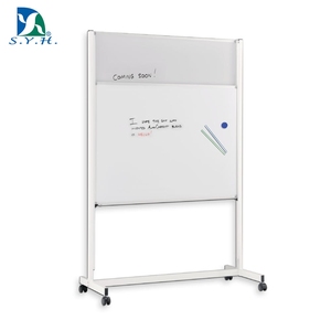 SYH Aluminum <b>Frame</b> Sliding <b>Magnetic</b> Porcelain Whiteboard Easel for Office & Presentation - Product Image 1
