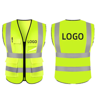 Gilet de travail haute visibilité coupe-vent en tissu polyester durable, couleur et logo personnalisables, unisexe, pour applications de sécurité industrielle