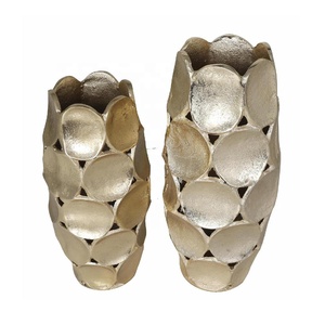 Florero de Metal con Diseño de Corte de Diamante, Florero para Mesa, Florero para Decoración de Espacios Habitables, Exhibición, Decoración para Ocasiones Festivas - Product Image 5