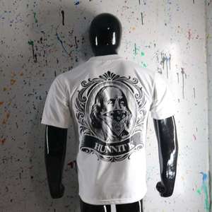 เสื้อยืดคอกลมสีขาวแบบกำหนดเอง หนา 300 GSM ผ้าฝ้าย 100% สกรีนลาย สตรีทแวร์ FZYPS SPORTS - Product Image 4