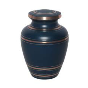Urna Funeraria de Latón Azul Wedgewood para Cenizas Humanas, Urna Conmemorativa de Metal Hecha a Mano, Elegante Recipiente para Entierro en Oferta - Product Image 1