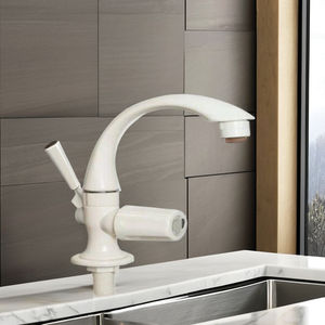 Robinet de pilier blanc PTMT pour évier de cuisine et lavabo de salle de bain Robinet en plastique long incurvé avec connexion filetée - Product Image 2