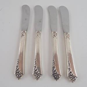 Stainless Steel Butter <b>Knife</b> <b>Set</b> 4pc Sheepsfoot Blade Straight Edge Kitchen Utensil - Product Image 4