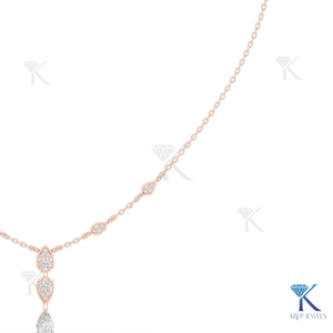 สร้อยคอเพชรทรงหยดน้ำ Radiant Lab Grown Diamond ประดับเพชรทรงลูกแพร์  ทองคำแท้ 14K 18K  เครื่องประดับผู้หญิงชั้นดี ของขวัญสำหรับเจ้าสาว - Product Image 4