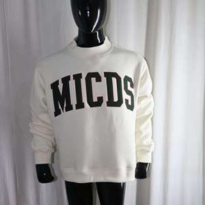 Sudadera de cuello alto MICDS CREAM 100% algodón VERDE CAZA con apliques bordados, sudadera de cuello ancho FZYPS SPORTS - Product Image 2