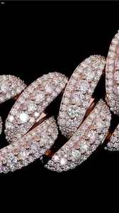 Cadena cubana de moissanita helada con corte redondo, plata 925 con baño de oro rosa, collar de joyería hip hop, regalo para hombres en fiestas de raperos - Product Image 4