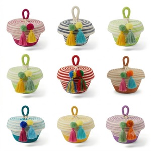 Premium Handmade Cotton <b>Box</b> Gergean Ramadan <b>Storage</b> Basket Decorative Cotton Organizer Factory Manufacturer - Product Image 1