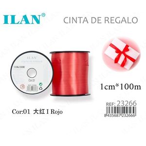Nastro regalo Ilan 1 cm x 100 m rosso per confezionare regali - Product Image 1