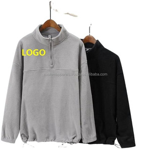 Sudadera con capucha de forro polar para hombre, personalizada, de alta calidad, con cremallera de un cuarto, cuello alto, estilo pullover, lisa, 2026 - Product Image 2