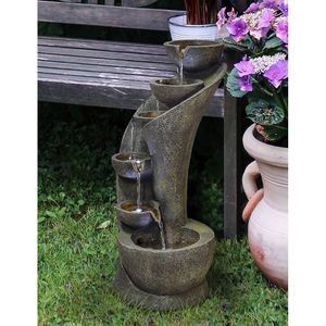 Fuente de Agua Moderna Curva de 23.5 Pulgadas para Interiores y Exteriores con Luz LED, Elegante Fuente de Agua para Exteriores - Product Image 6