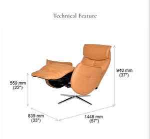 เก้าอี้ปรับเอนหนังเทียม เก้าอี้ปรับเอนหนังเดี่ยวที่สะดวกสบาย เก้าอี้พักผ่อนดีไซน์ทันสมัย ​​พนักพิงปรับได้ - Product Image 6