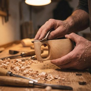 Handmade Wooden Drinking Cup Kuksa Minimalist Style Mug Eco Friendly <b>Bar</b> <b>Tools</b> Coffee Tea Cup for Camping and Adventure - Product Image 3
