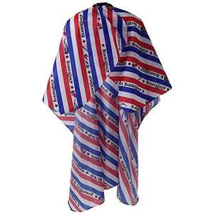 Capa de Peluquería Profesional de Poliéster Resistente al Agua con Forro Rojo, Azul y Blanco, para Uso en Salón y Barbería, con Cuello Ajustable - Product Image 4