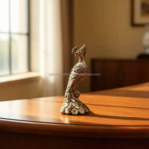Crane <b>Bird</b> Statue Modern Gold Flamingo Egret Figurine Living Room Tabletop <b>Decor</b> Craft-Ali Handicrafts B2B Wholesale Supply - Product Image 4