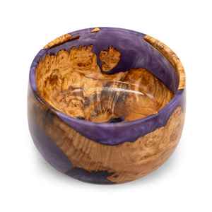 Bols en bois en résine époxy violette écologiques et attrayants pour les fêtes, la maison, les hôtels et les restaurants - Bol de service classique - Product Image 5