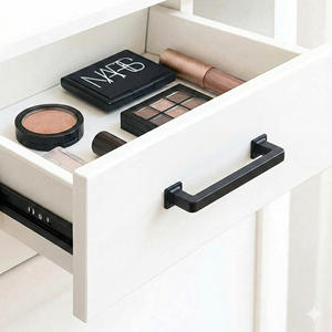 Poignée de meuble carrée moderne en alliage de zinc noir mat, écologique et durable, pour tiroirs minimalistes, armoires de cuisine et commodes - Product Image 6