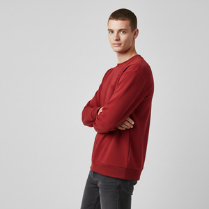 Sweat-shirt à col rond en molleton 100 % coton grande taille pour homme, broderie appliquée, blocs de couleur, style streetwear oversize, hiver – Meilleures ventes - Product Image 2