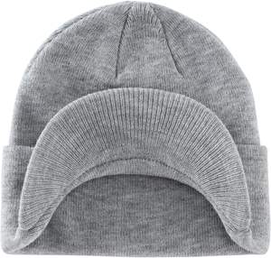Bonnet d'hiver douillet pour homme avec visière et revers double tricoté, design isolant et chaud - Product Image 2