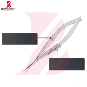 Tijeras de belleza con muelle de acero inoxidable de hojas curvas 2026, OEM ODM, la mejor calidad en color plateado, producto personalizable - Product Image 5