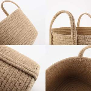 Rustic Style Jute <b>Storage</b> Bins – Handmade Natural Fiber <b>Storage</b> <b>Basket</b> for Home and Interior Decoration - Product Image 6