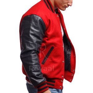 Hot Selling Leather Sleeves <b>Letterman</b> <b>Jacket</b> Best Quality Lightweight Leather Sleeves <b>Letterman</b> Men <b>Jacket</b> - Product Image 5