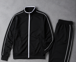 Custom Men's Tracksuit Set <b>Polyester</b> Cotton Fleece Tracksuit Stand Collar Full Zip Jacket Elastic Waist <b>Jogger</b> Set - Product Image 5