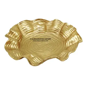 Plateau de service pour fruits secs, articles de cuisine et utilisation en restauration, plat de service couleur or, fournisseurs en gros de plateaux de service - Product Image 1