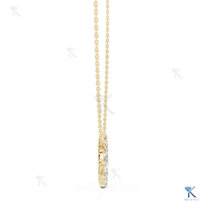 Collar con colgante de diamante cultivado en laboratorio, corte princesa radiante, en oro macizo de 14K y 18K, proveedor mayorista de joyería - Product Image 4
