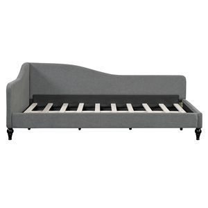 Divano letto a L in lino grigio, misura Twin, con gambe in legno massello, SKU precedente SF000145AAE - Product Image 5