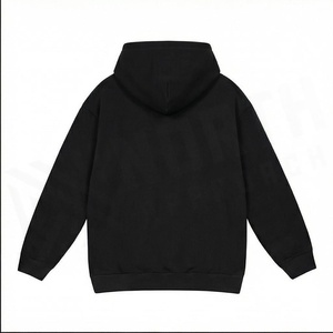 เสื้อฮู้ดดี้ผู้ชายทรงโอเวอร์ไซส์ สีดำ ผ้าฝ้ายเฟรนช์เทอร์รี่ สไตล์ลำลอง มีกระเป๋าหน้า ทรงปกติ สไตล์ฤดูใบไม้ร่วง - Product Image 2