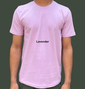 T-shirt pour hommes adultes, couleur lavande, col rond, tailles personnalisées, 100% coton, séchage rapide, respirant, streetwear d'été, vente en gros RTS - Product Image 1