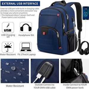 Multi-Functional Oxford Backpack With Adjustable Strap Zipper Closure 20-<b>30L</b> Capacity Unisex Casual Daily Use Solid Color - Product Image 5