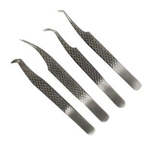 Nouvel ensemble de pinces à cils en acier inoxydable à pointe en fibre dentée, à 90 degrés, personnalisées, pour volume, avec étiquette privée - Product Image 3