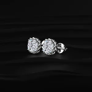 Cushion Cut Diamond <b>Stud</b> <b>Earrings</b> with Twisted Rope Frame Minimalist diamond <b>Earrings</b> <b>Fine</b> Jewelry Classic Diamond <b>Earrings</b> - Product Image 5
