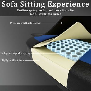 Ergonomic Adults' Gaming Chair with Pocket Spring Cushion & <b>Footrest</b> Breathable PU Leather Ad - Product Image 2