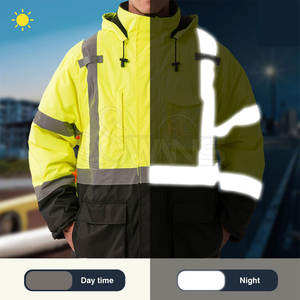 เสื้อแจ็คเก็ตนิรภัยสำหรับฤดูหนาว ผ้าฝ้าย/โพลีเอสเตอร์ สั่งทำพิเศษ มองเห็นได้ชัดเจน ระบายอากาศได้ดี พร้อมโลโก้ด้านหน้า - Product Image 4