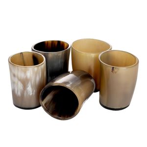Antique Finish Natural Buffalo Horn Drinking Glass Handmade Eco Friendly Reusable Durable Rustic Barware Party Dining Table - Product Image 1