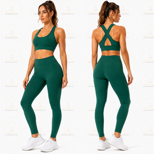 Conjunto Deportivo para Mujer, Sujetador Deportivo Cruzado y Leggings de Cintura Alta, Conjunto de Yoga, Ropa Deportiva para Gimnasio y Entrenamiento - Product Image 2