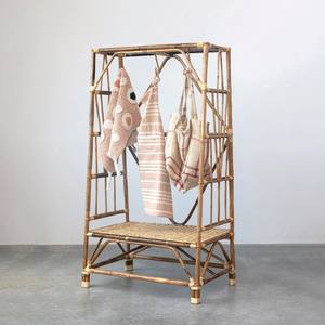 ราวแขวนเสื้อผ้าหวายราคาดีที่สุด ข้อเสนอสุดคุ้ม ราวแขวนเสื้อผ้าธรรมชาติ ราวจัดระเบียบเสื้อผ้า - Product Image 1