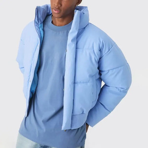 <b>Light</b> Warm Stand Collar Winter Puff Filled <b>Jacket</b> Zipper Closure Men - Product Image 3